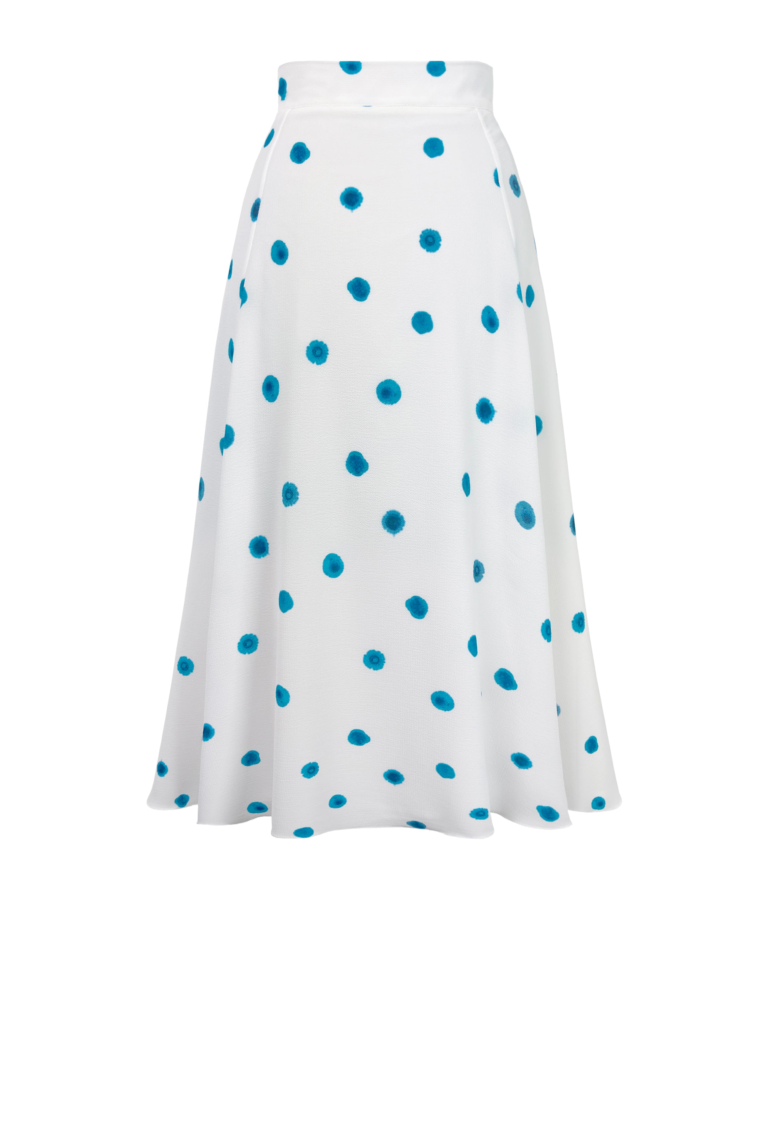 Edeline Lee - Cross Skirt Laguna Blue Dot Georgette Crinkle
