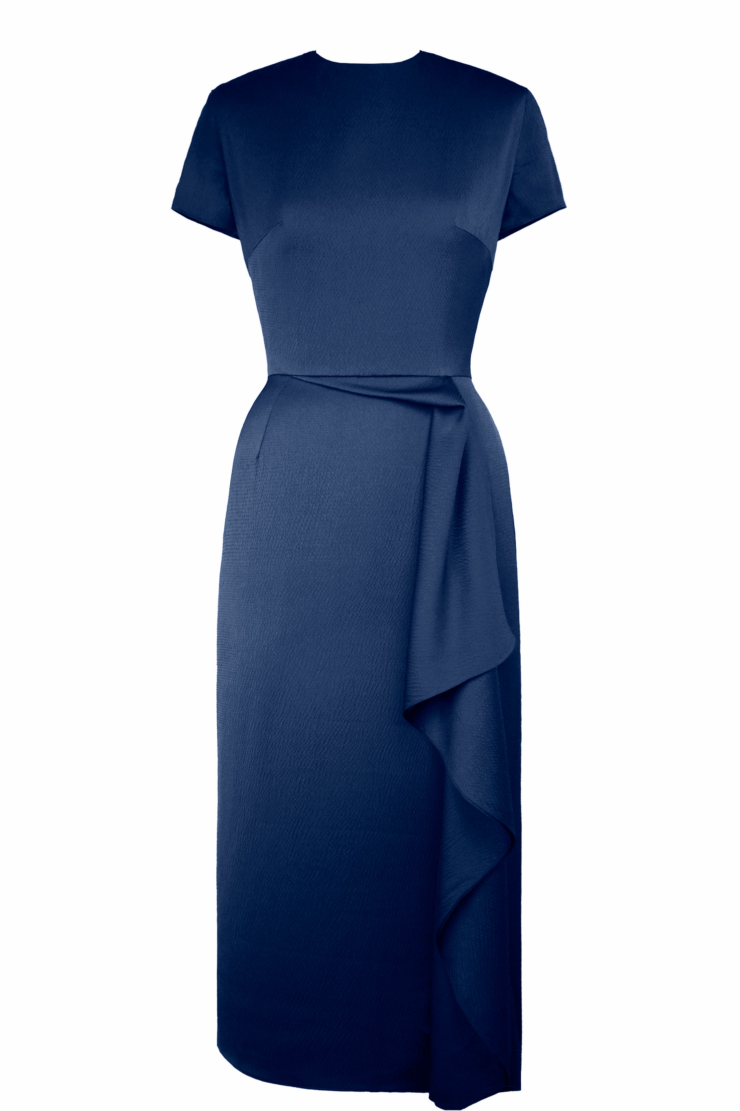 未使用 iRENE アイレネ Wrinkle Wrinkle Dress 36 Edeline Lee - Irene Dress Navy Charmeuse Crinkle – EDELINE LEE