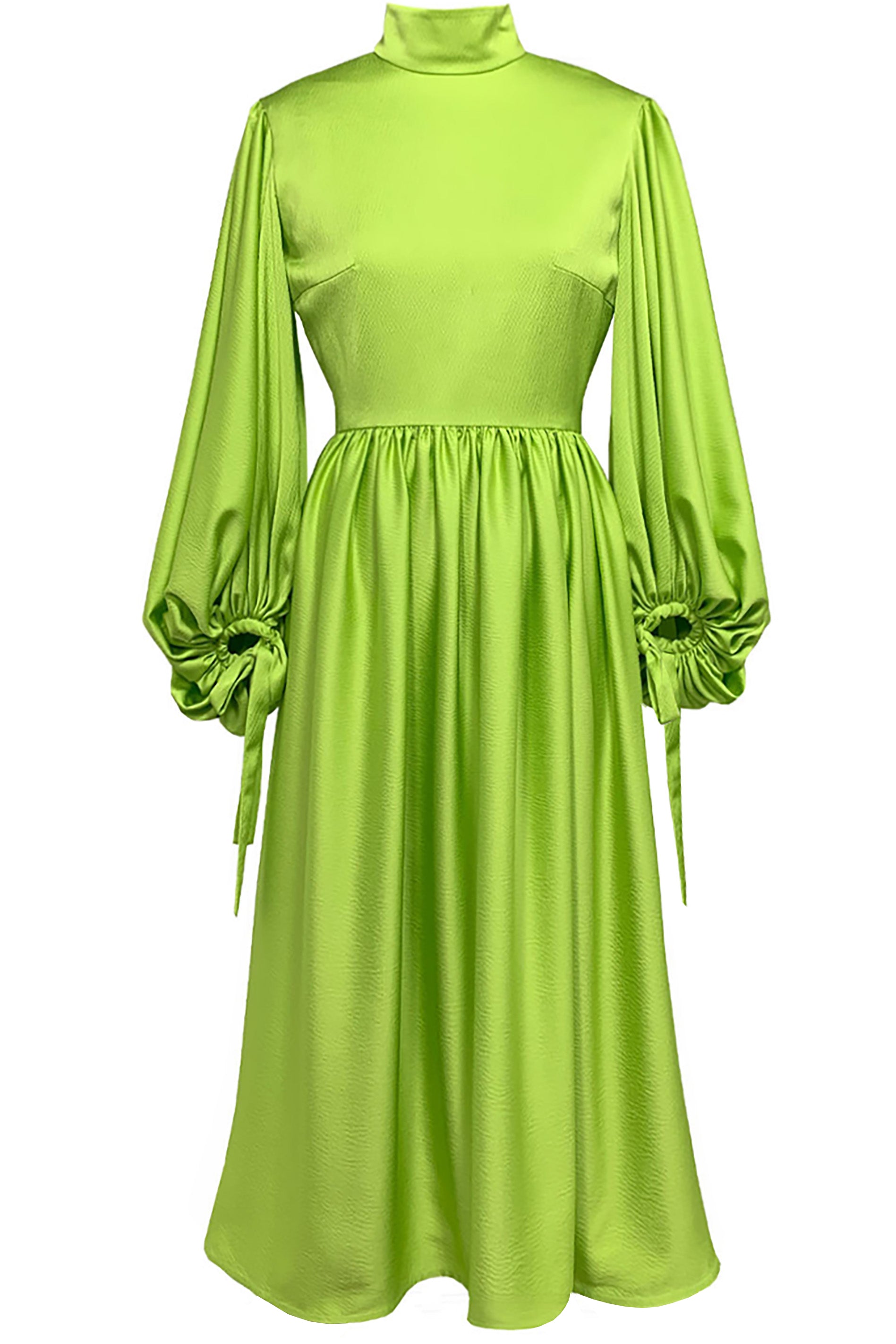 Edeline Lee - Burlington Dress Lime Charmeuse EDELINE LEE Edeline Lee - Burlington Dress Lime Charmeuse EDELINE LEE