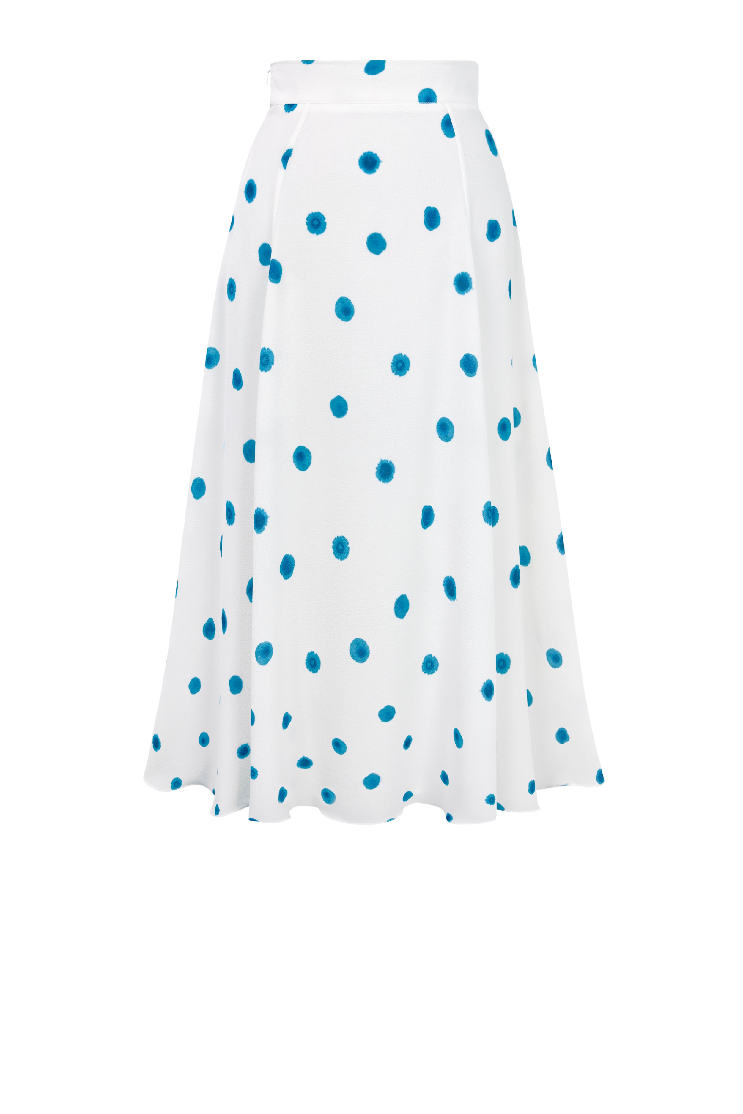 Edeline Lee - Cross Skirt Laguna Blue Dot Georgette Crinkle