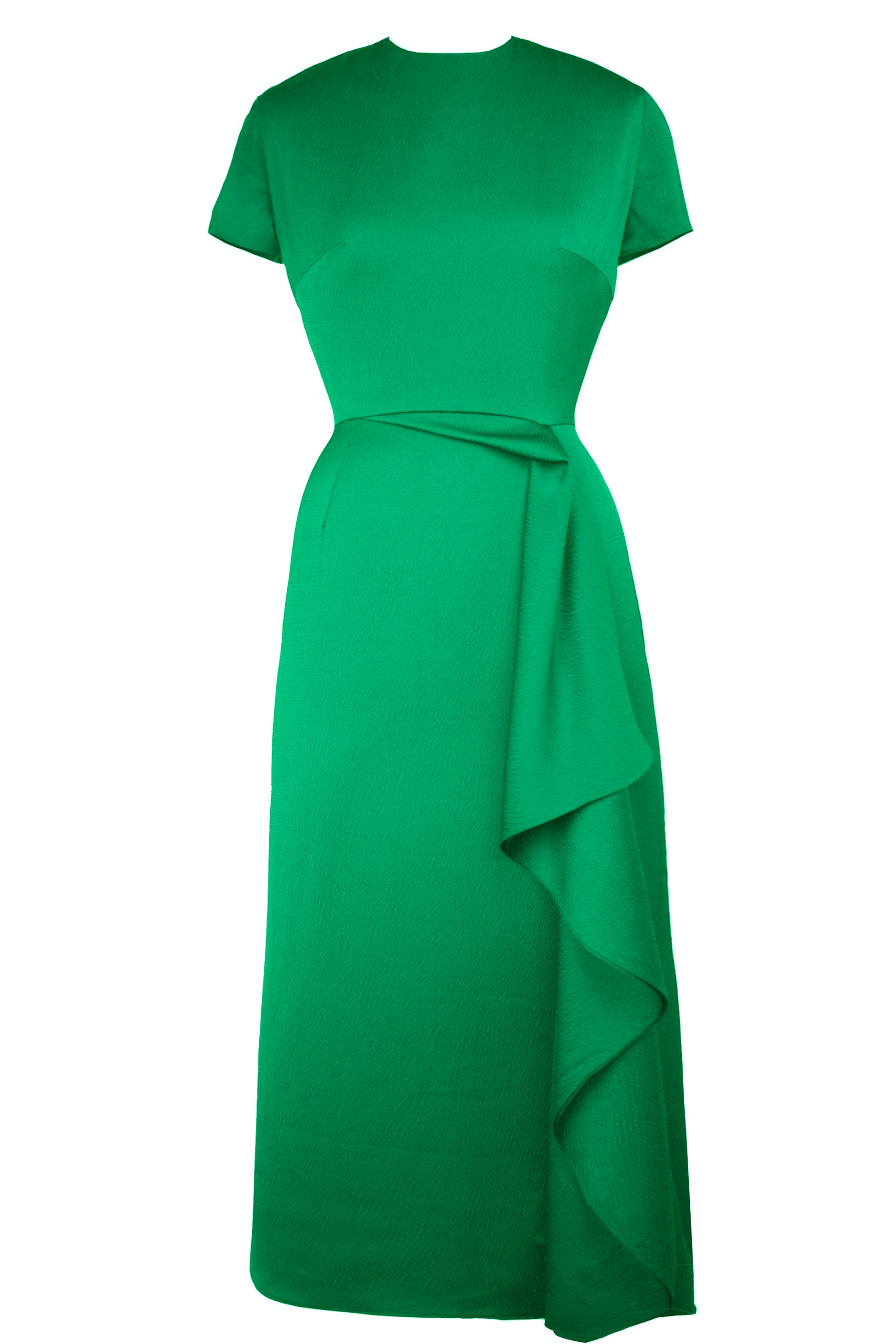 Edeline Lee - Irene Dress Emerald Charmeuse Crinkle EDELINE LEE Edeline Lee - Irene Dress Emerald Charmeuse Crinkle EDELINE LEE