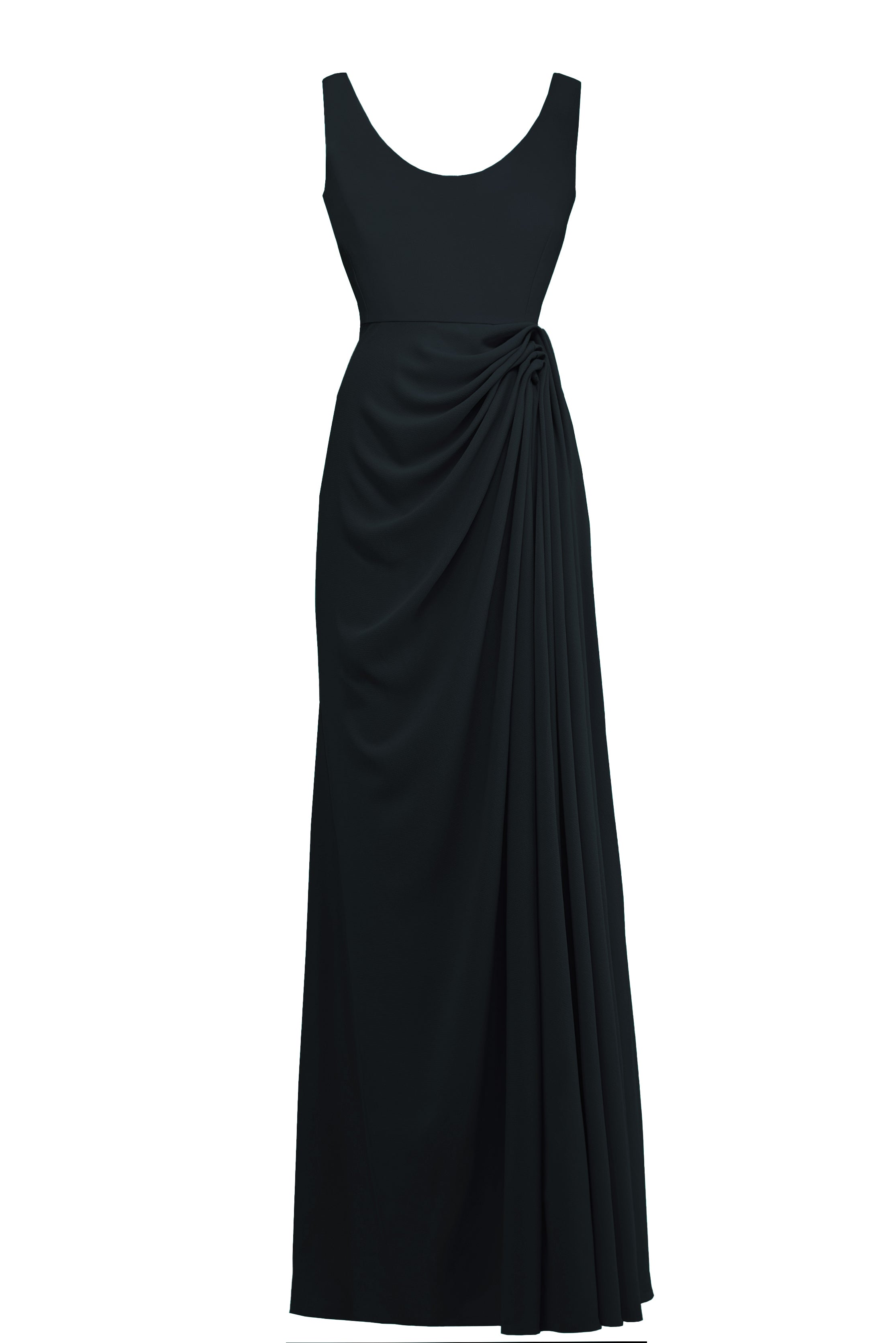 Edeline Lee - Nymph Gown Black Georgette Crinkle – EDELINE LEE