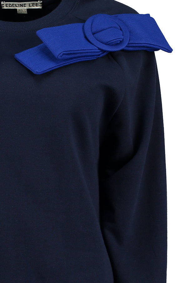 Epaulette Bow Sweatshirt